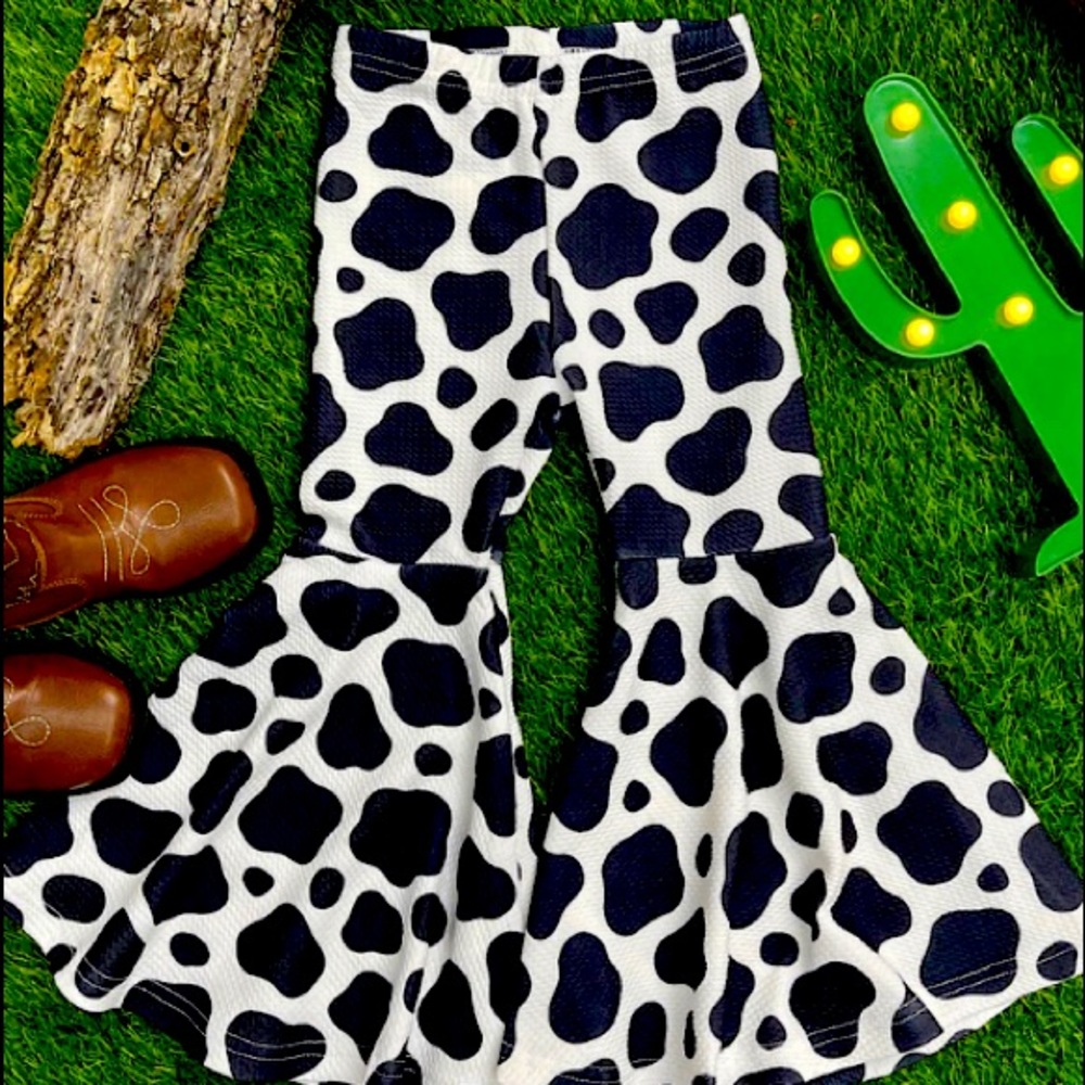 Kids cow bellbottoms
